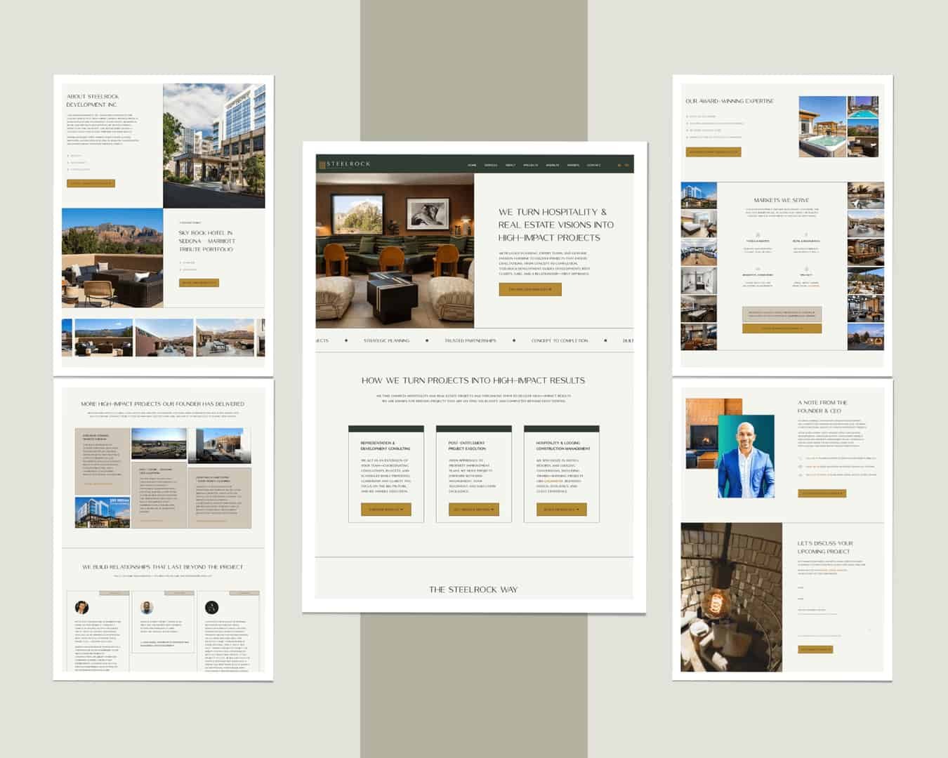 Hospitality and real estate development Squarespace Website Design.